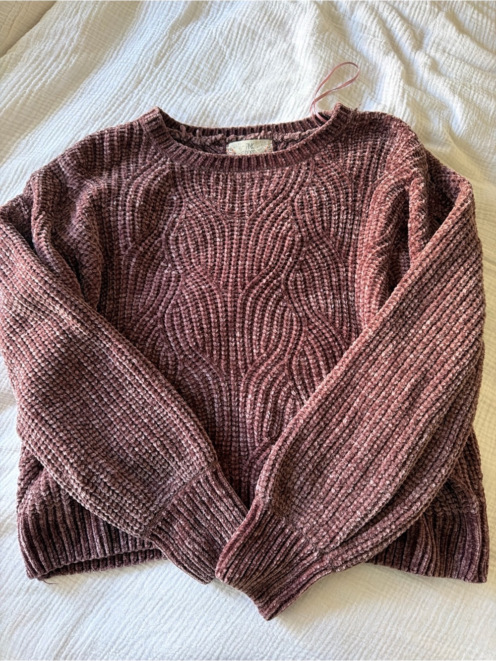 Cozy Cable Knit Sweater - Rosewood